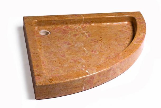 Shower tray in yellow-red royal Verona marble